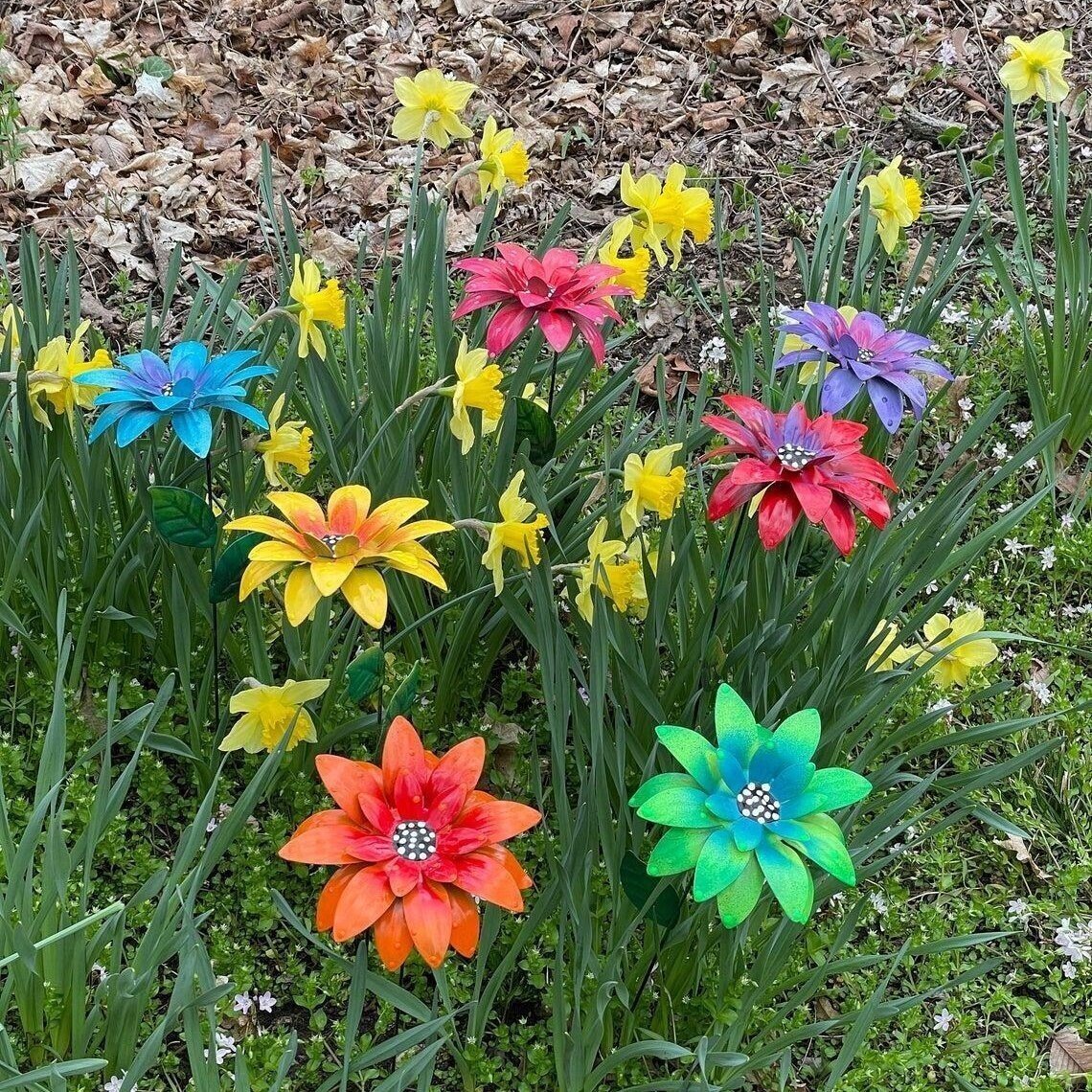 🔥SUMMER SALE 40% OFF🍀Metal Flowers Garden Stakes🍀