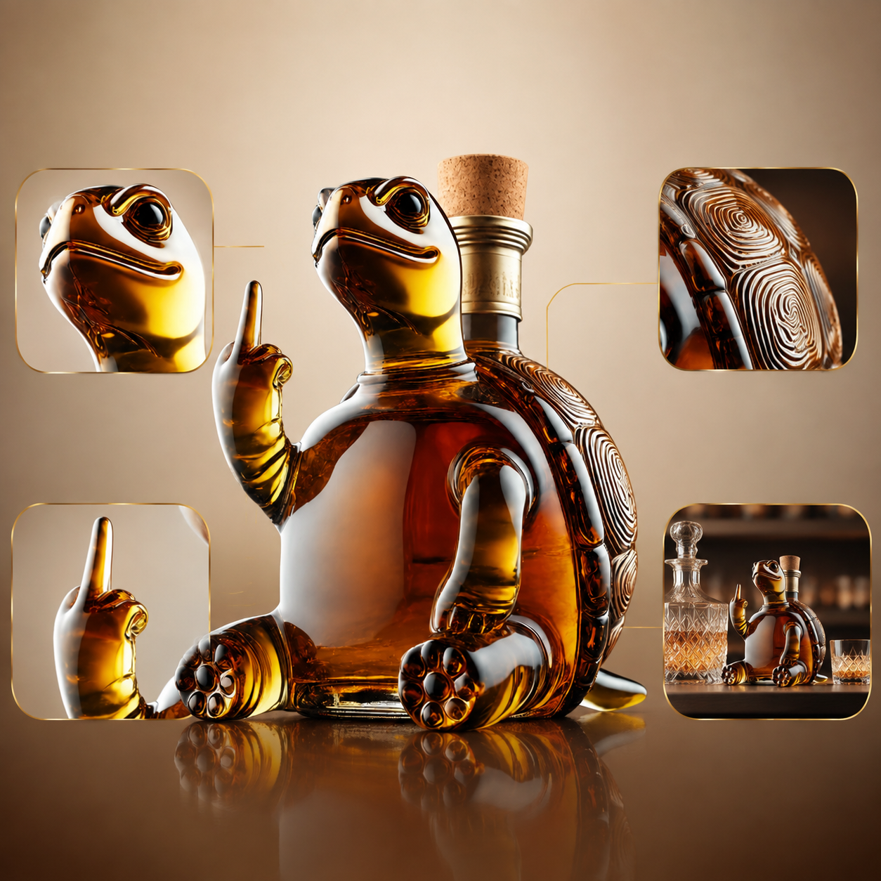 🐢 Rude Turtle Whiskey Decanter – For People With Questionable Taste & Great Whiskey