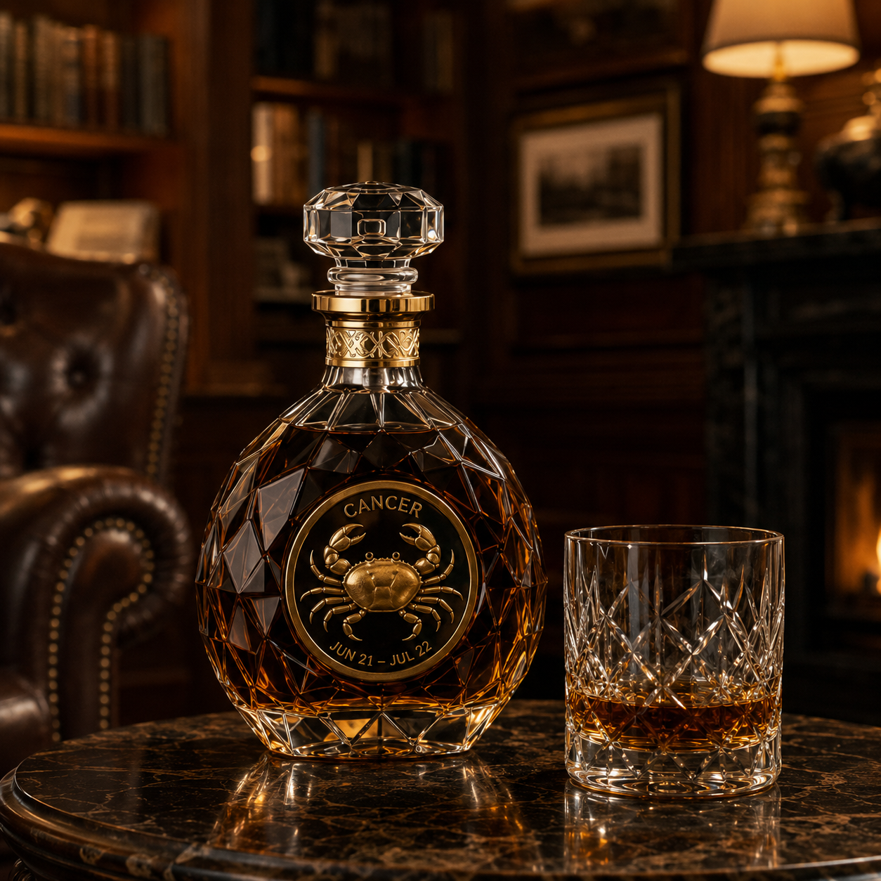 ♋️Cancer Zodiac Crystal Whiskey Decanter—A Luxurious, Collector-Grade Decanter Shaped Like the Cancer Sign