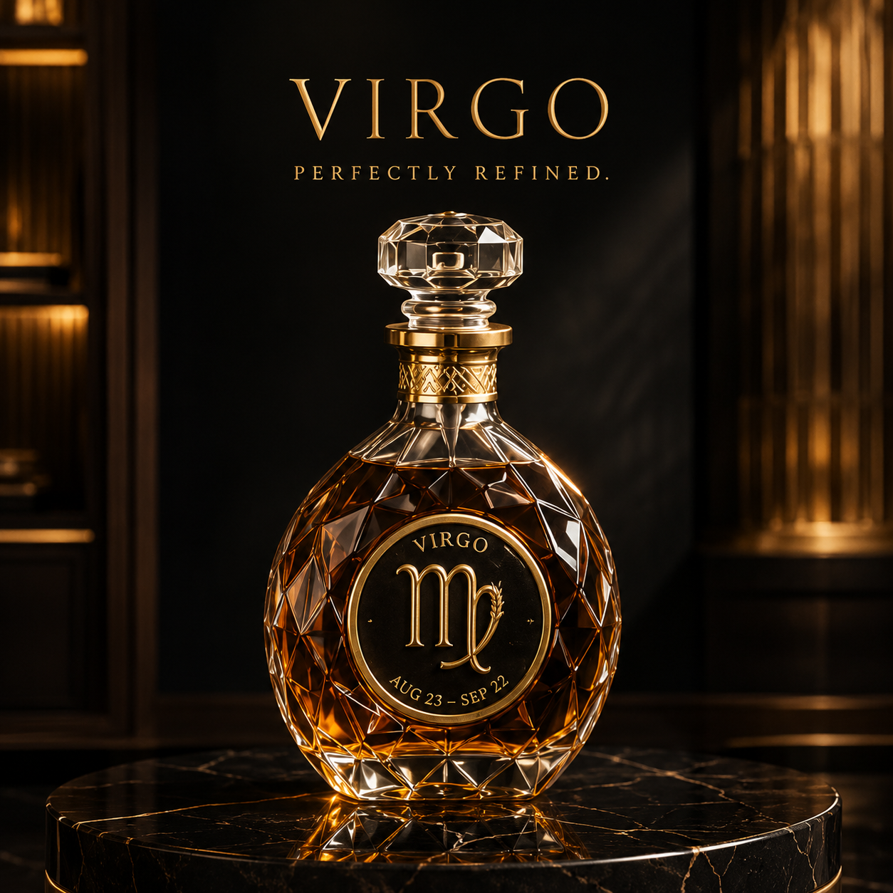 ♍️Virgo Crystal Whiskey Decanter—A Collector-Grade Decanter with a Luxurious Design