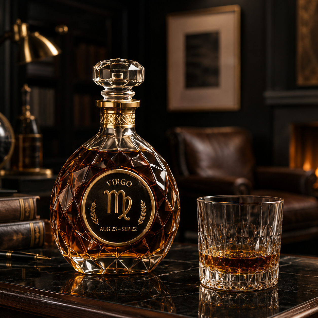 ♍️Virgo Crystal Whiskey Decanter—A Collector-Grade Decanter with a Luxurious Design