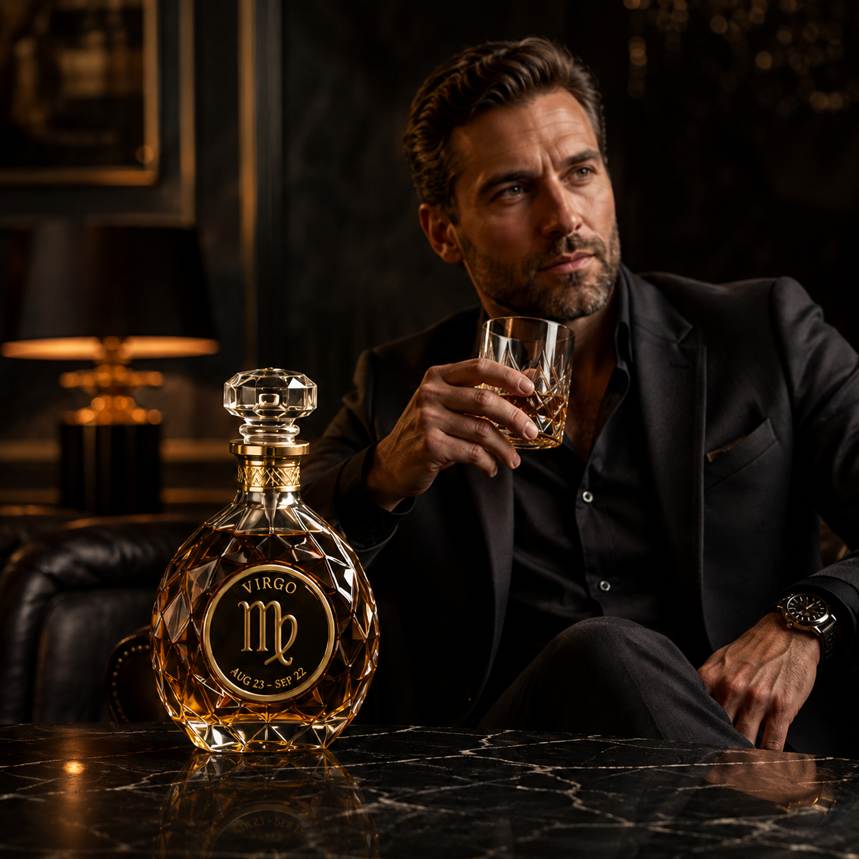 ♍️Virgo Crystal Whiskey Decanter—A Collector-Grade Decanter with a Luxurious Design
