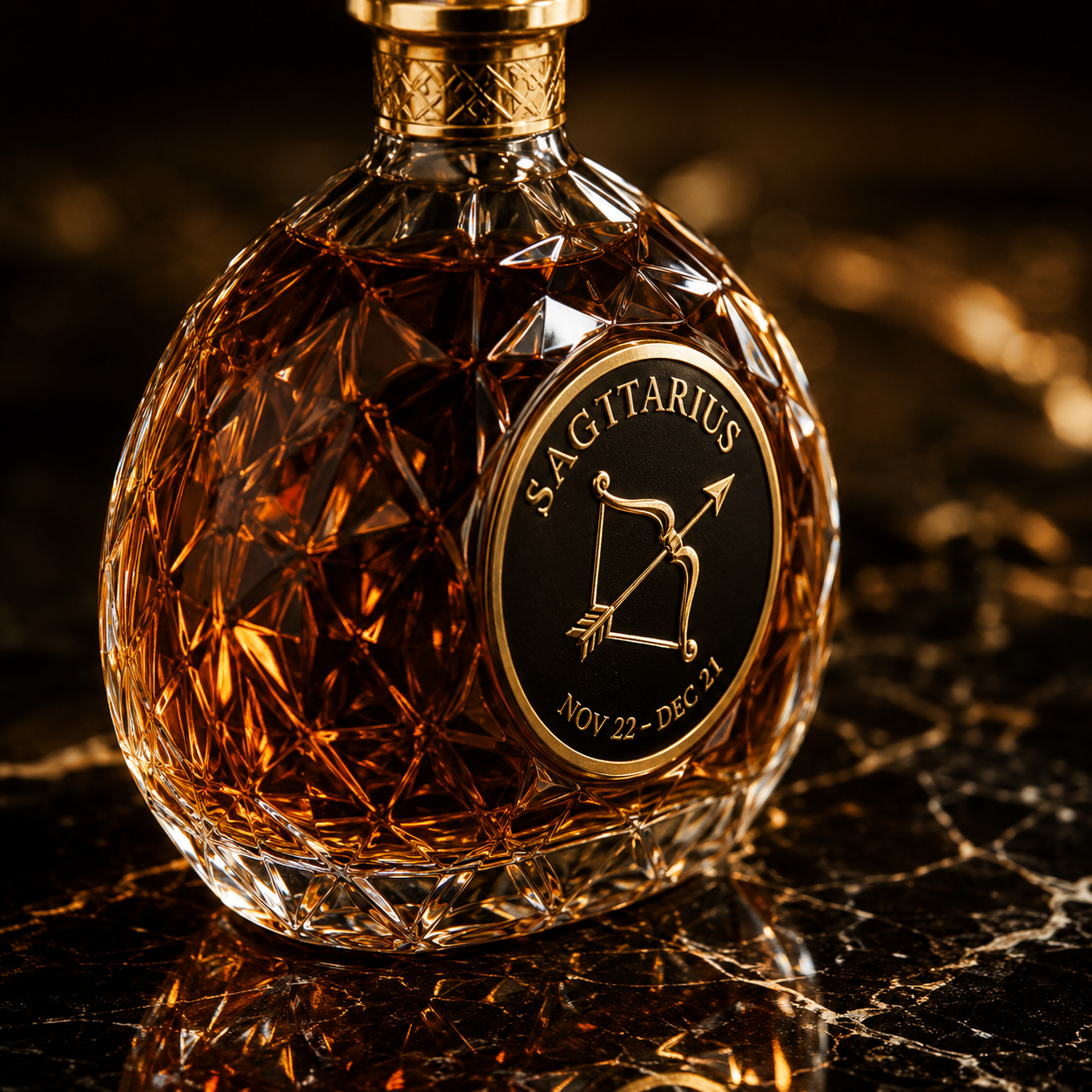 ♐️Sagittarius Crystal Whiskey Decanter—Luxurious Sagittarius-Themed Collector's Decanter