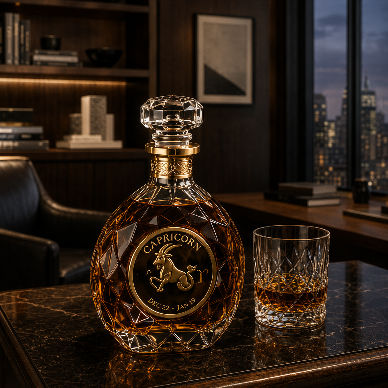 ♑️Capricorn Crystal Whiskey Decanter—A Luxurious, Collector-Grade Decanter Shaped Like a Capricorn