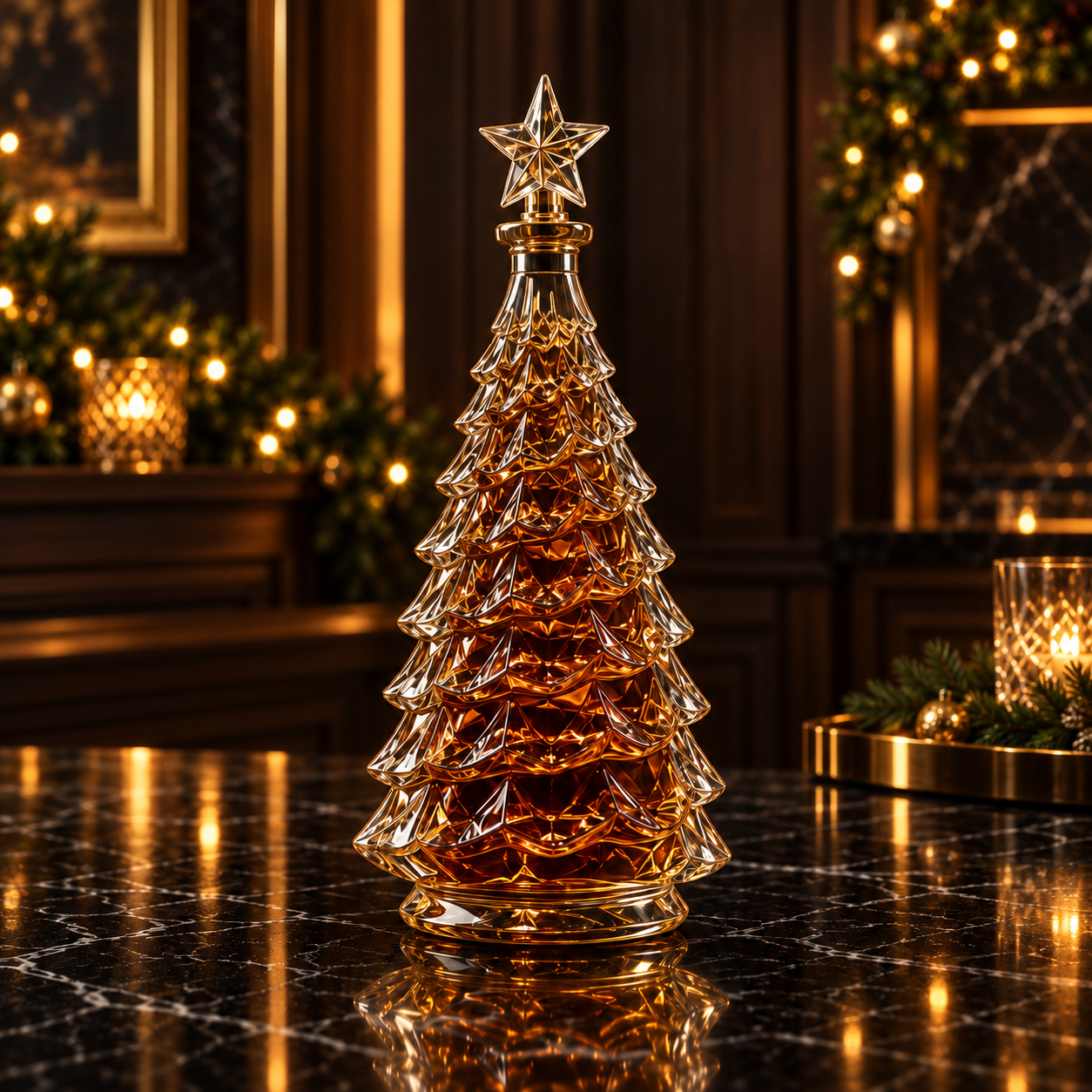 🎄The Kaelvorny Crystal Everlight Tree — Star-Crowned Christmas Glass Decanter