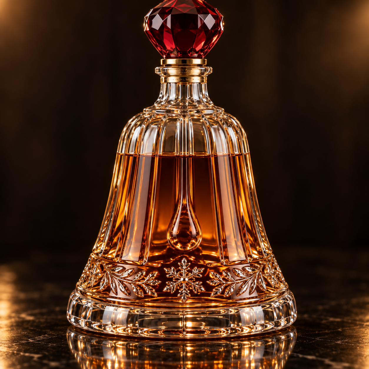 🎄The Kaelvorny Royal Winter Bell🔔— Burgundy Crystal Christmas Decanter
