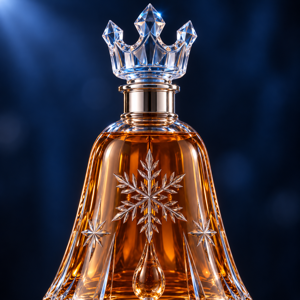 🎄The Kaelvorny Snow Crown Crystal Bell ❄️— Ice-Crowned Christmas Glass Decanter