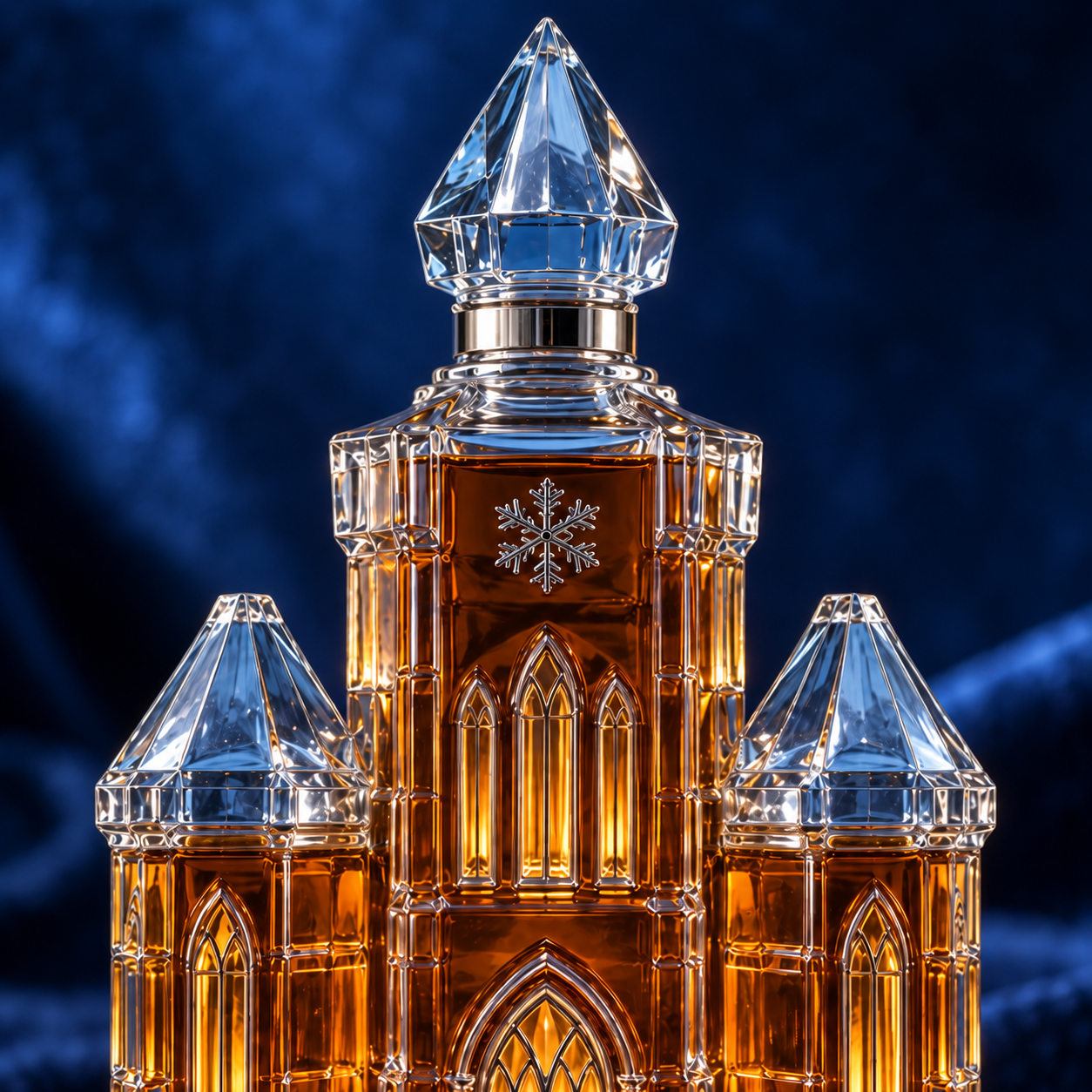🎄The Kaelvorny Winter Citadel🏰 — Ice-Tower Castle Glass Decanter