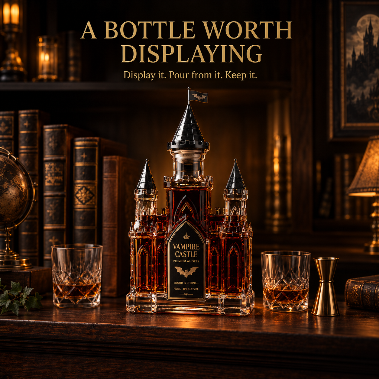 🎃Halloween Series – Castle Wine Bottle – A Distinctive Gift for the Home Bar