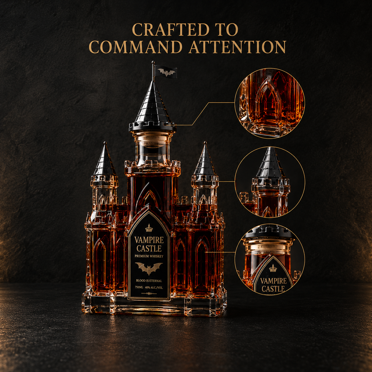 🎃Halloween Series – Castle Wine Bottle – A Distinctive Gift for the Home Bar