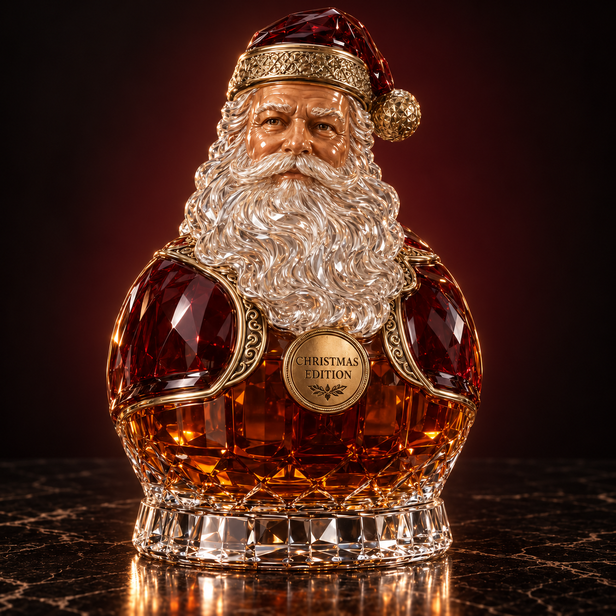 🎄Royal Santa Christmas Whiskey Decanter – 🎅Crystal Collector’s Edition