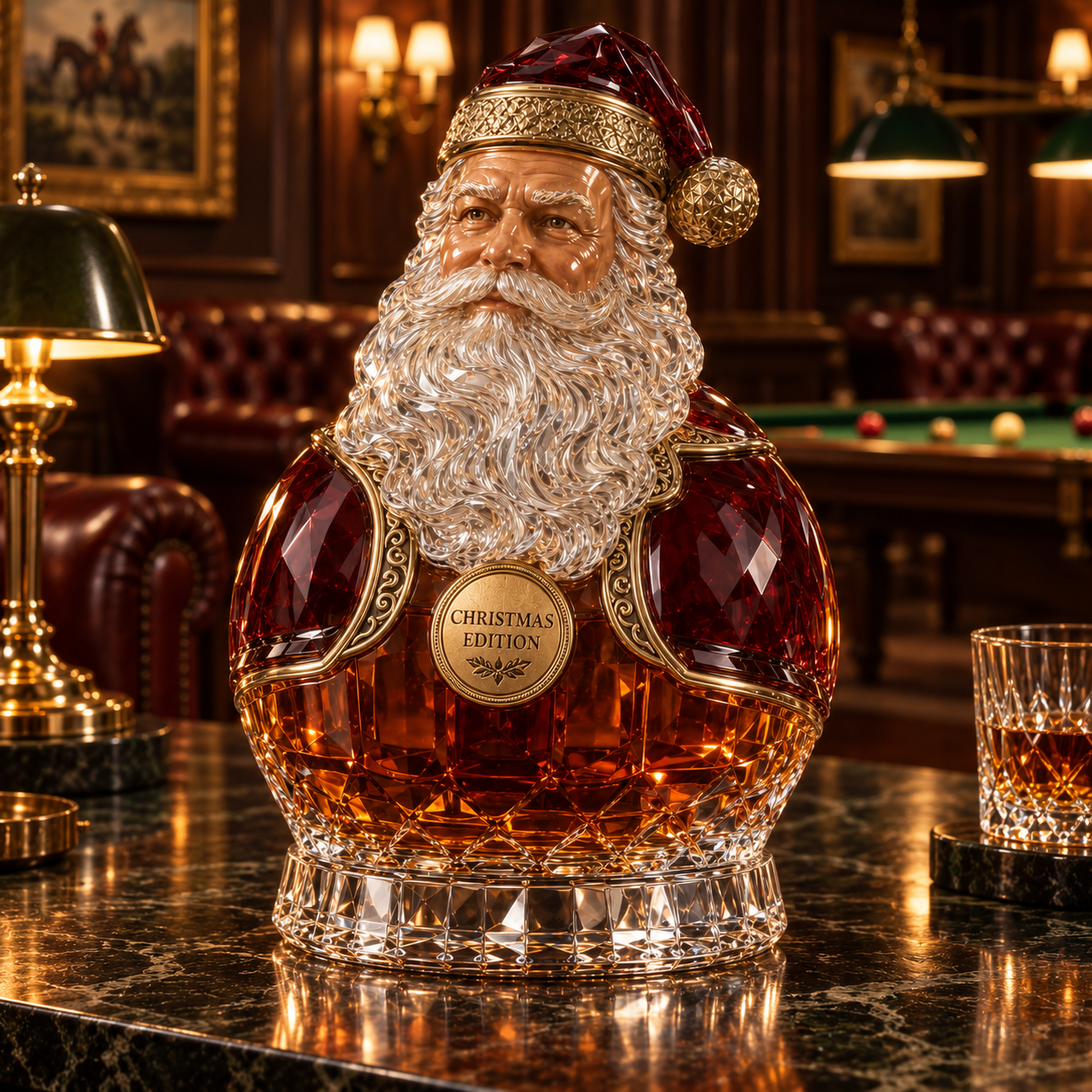 🎄Royal Santa Christmas Whiskey Decanter – 🎅Crystal Collector’s Edition