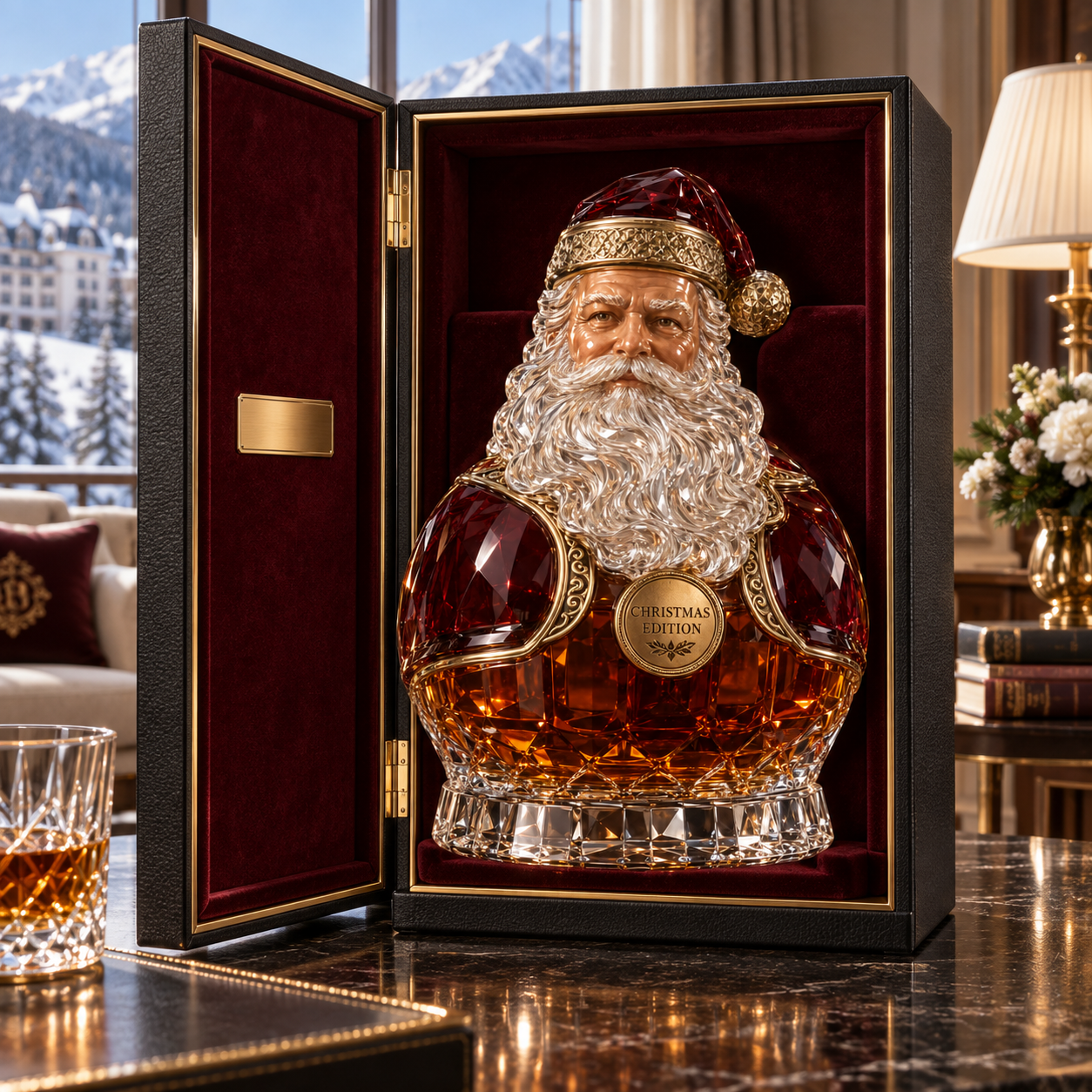 🎄Royal Santa Christmas Whiskey Decanter – 🎅Crystal Collector’s Edition
