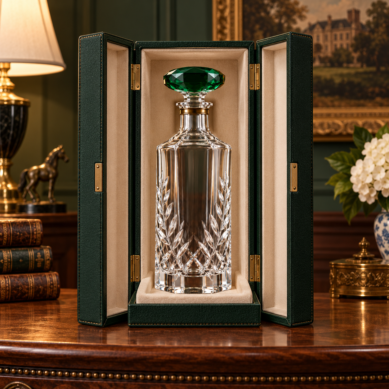 Emerald Laurel crystal decanter portrait