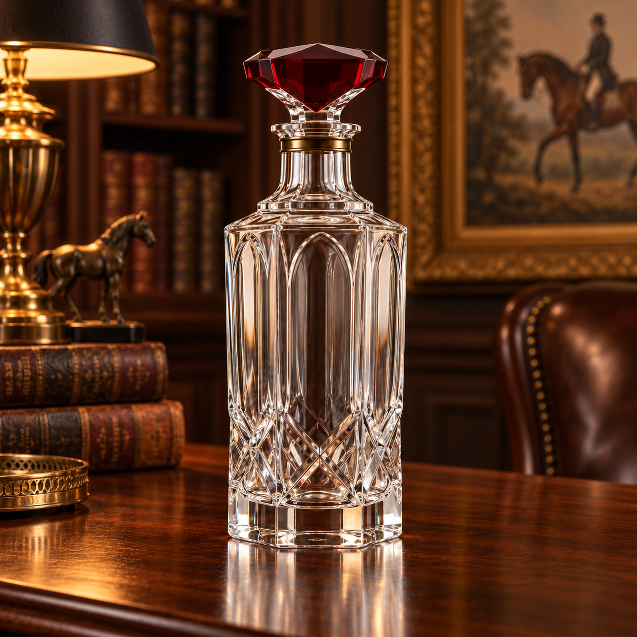 Kaelvorny Crimson Regent luxury crystal decanter