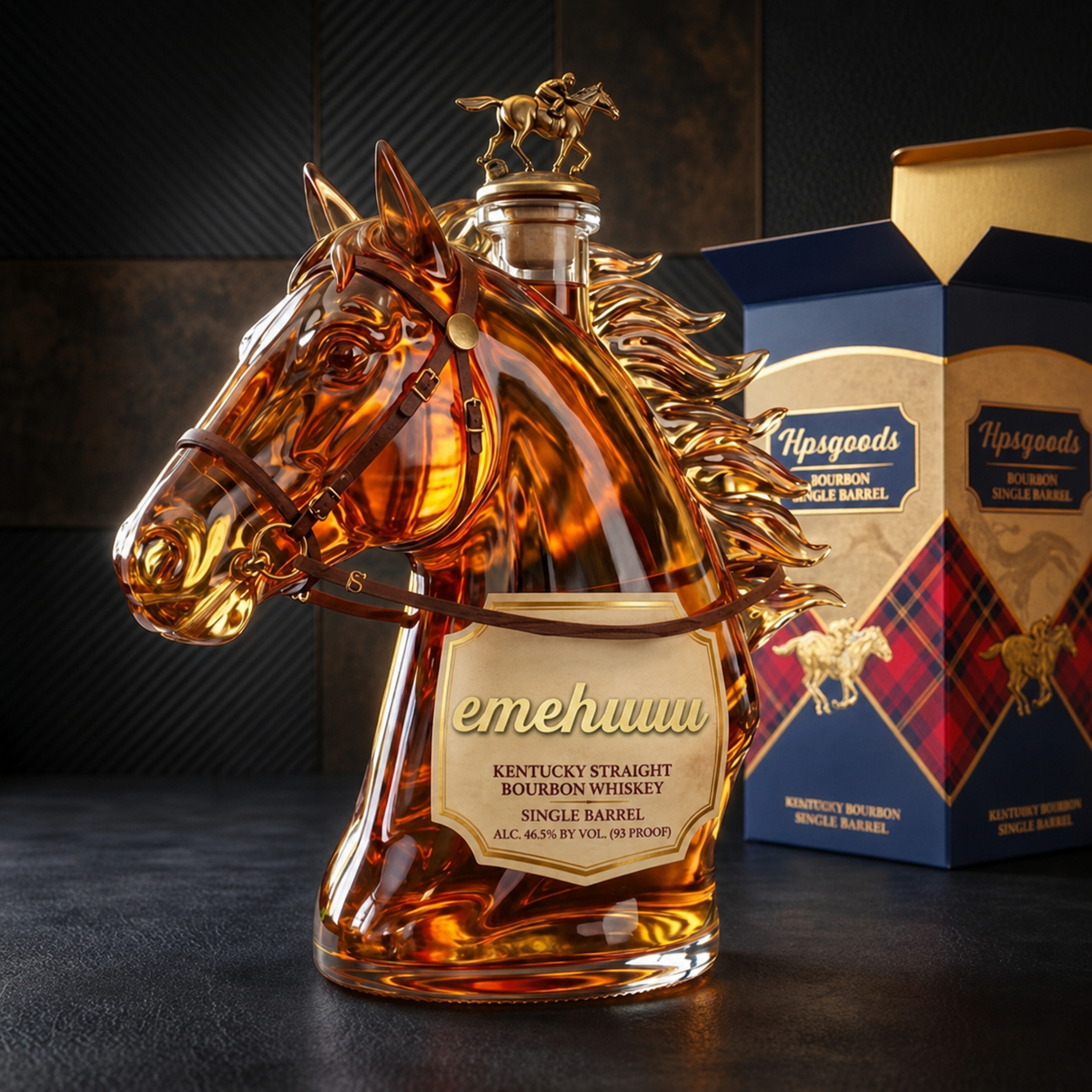 Premium Horse Head Whiskey Bottle