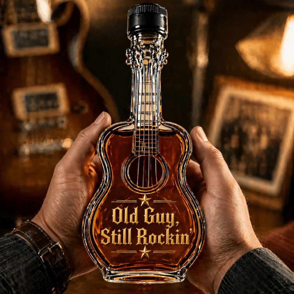 🎸🥃 Rock Style Guitar-Shaped Wine Bottle Decanter – Luxury Liquor Display for Music Lovers 🔥✨