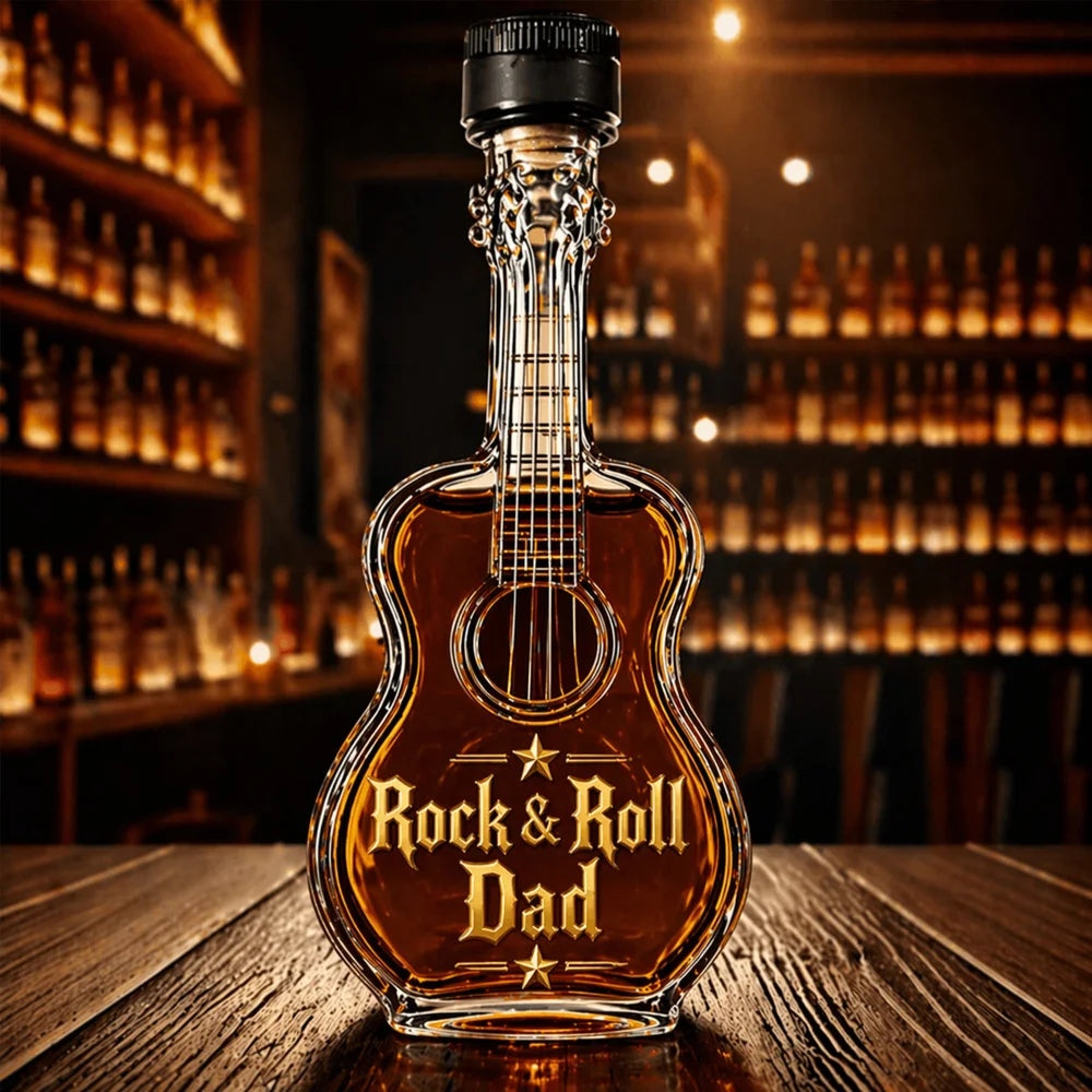 🎸🥃 Rock Style Guitar-Shaped Wine Bottle Decanter – Luxury Liquor Display for Music Lovers 🔥✨