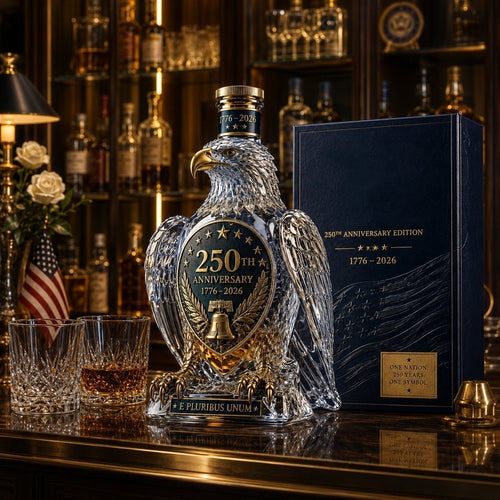 🦅250th Anniversary Commemorative Liquor Bottle, Hawk Whiskey Display Bottle