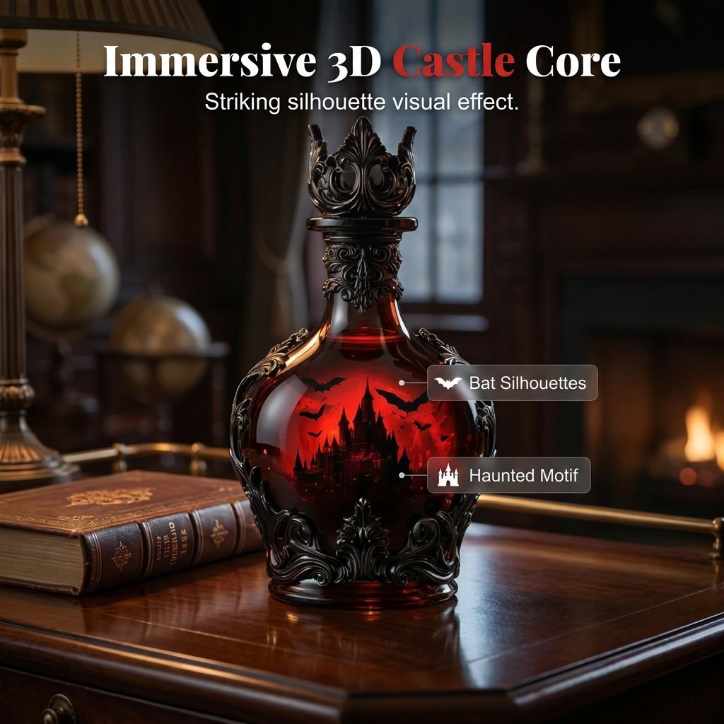 💥50% SAVINGS💀 Magic Potion Vampire Whiskey Decanter | Gothic Castle Glass Bottle Decor
