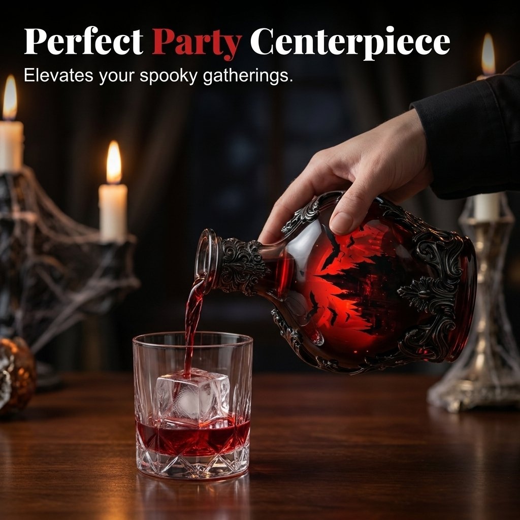 💥50% SAVINGS💀 Magic Potion Vampire Whiskey Decanter | Gothic Castle Glass Bottle Decor