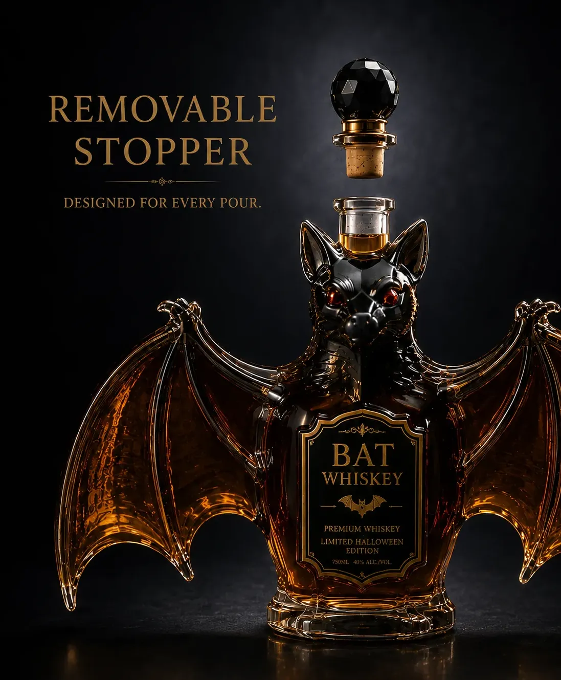 Halloween Bat Wine Bottle Halloween Bat Wine Bottle product view