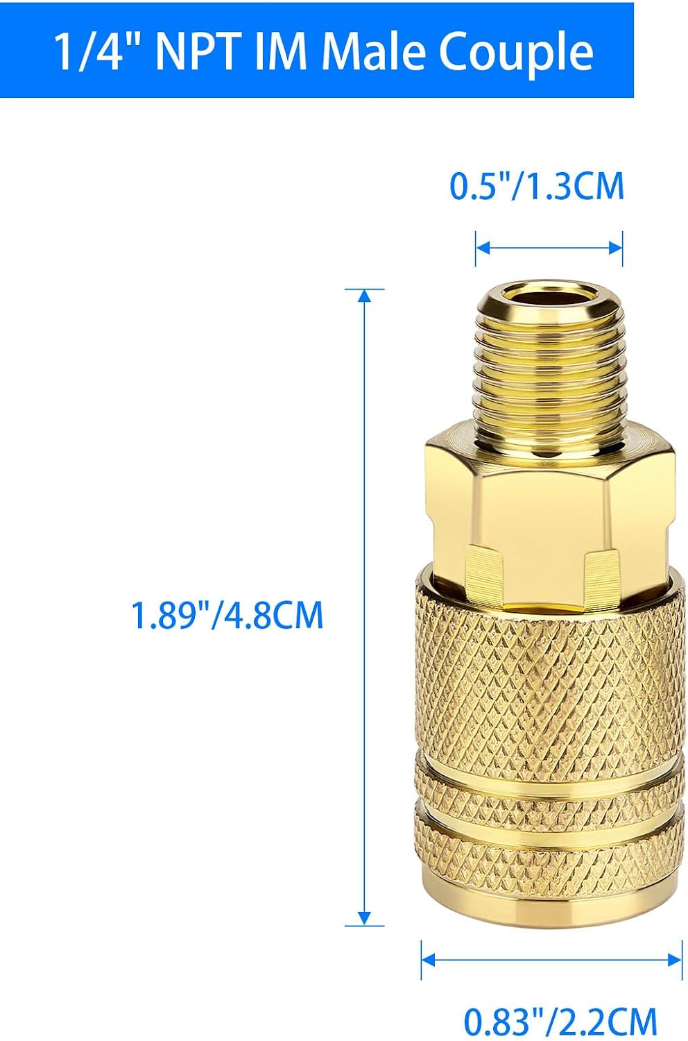 2 Packs 1/4" NPT M-Style Quick Connect Air Hose Fittings