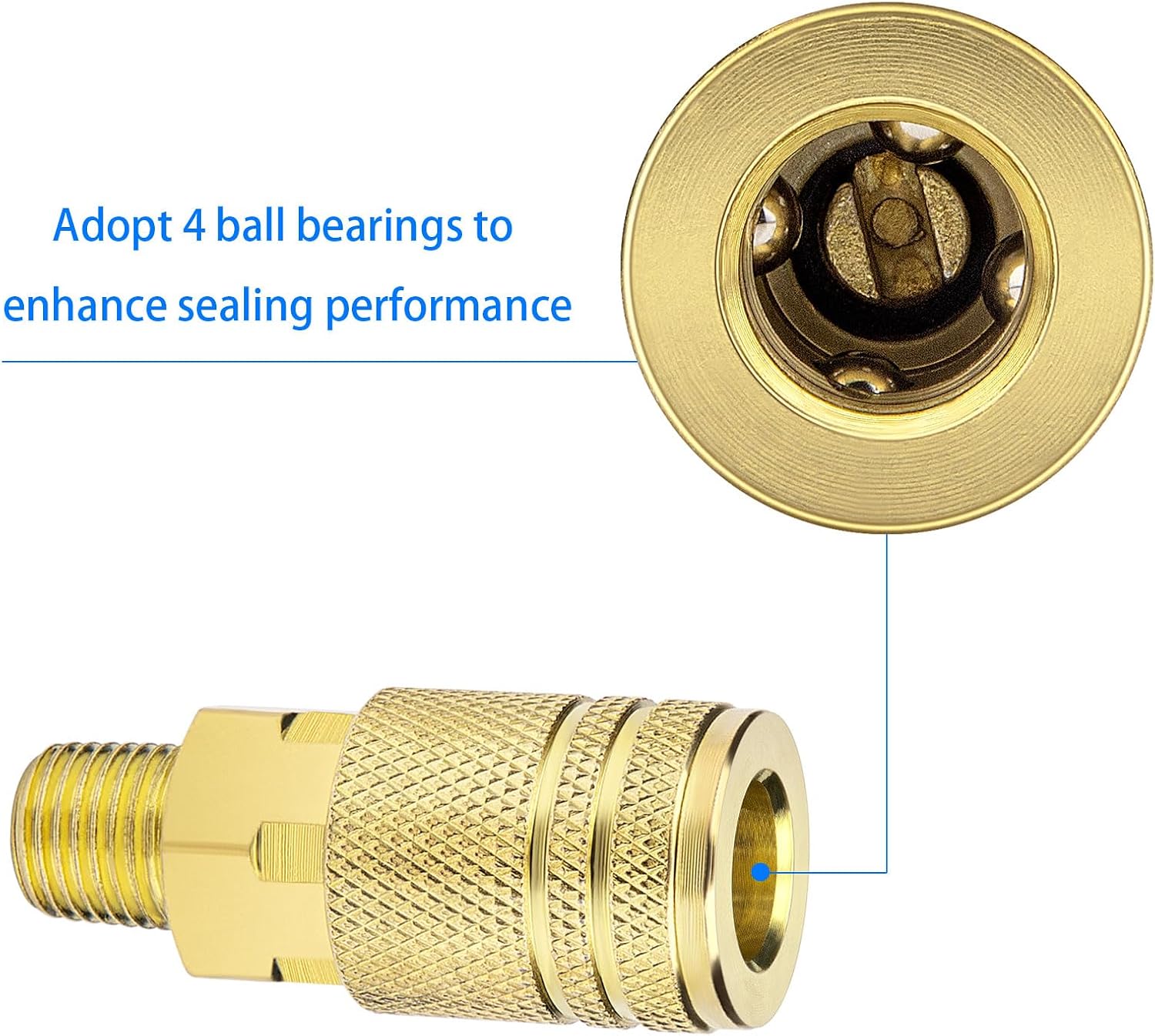 2 Packs 1/4" NPT M-Style Quick Connect Air Hose Fittings