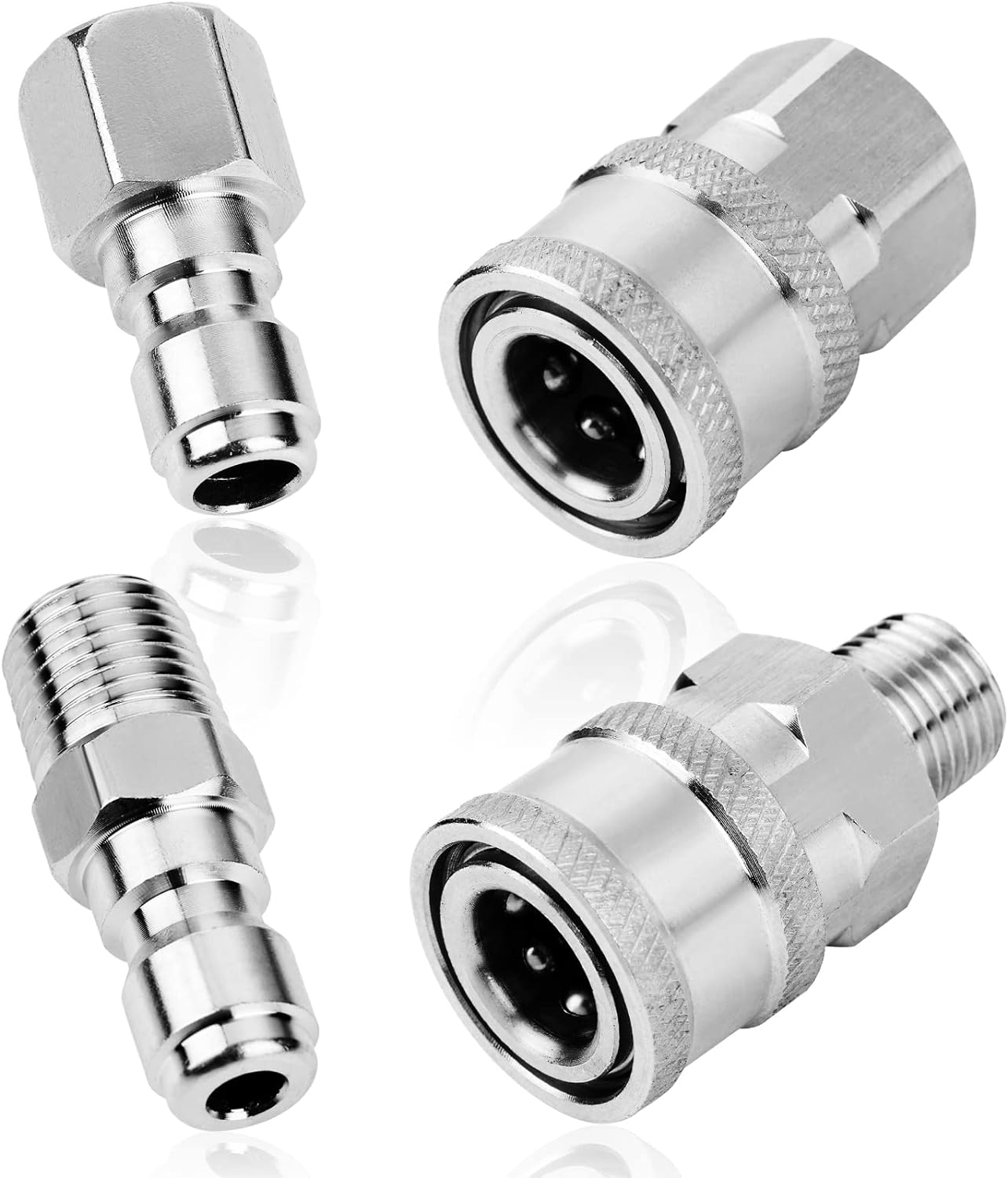 2 Sets NPT 1/4 Inch Pressure Washer Coupler Quick
