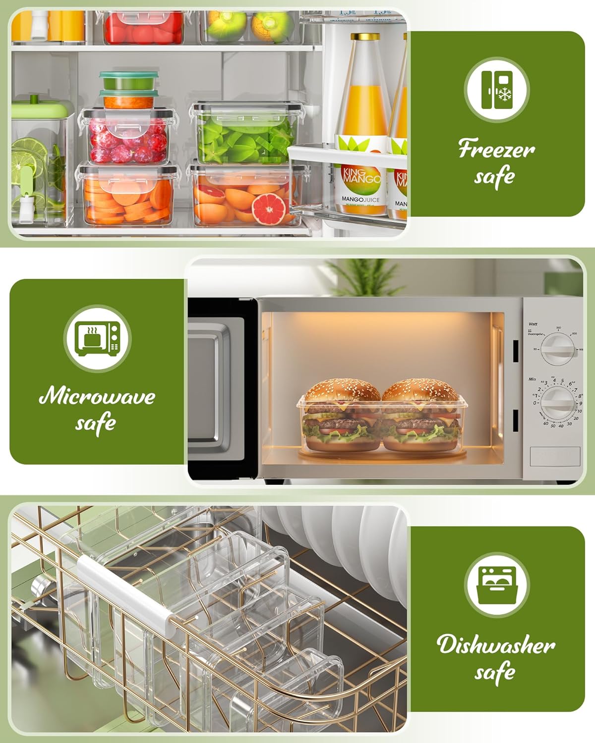 40 Piece Food Storage Containers with Lids, BPA-Free