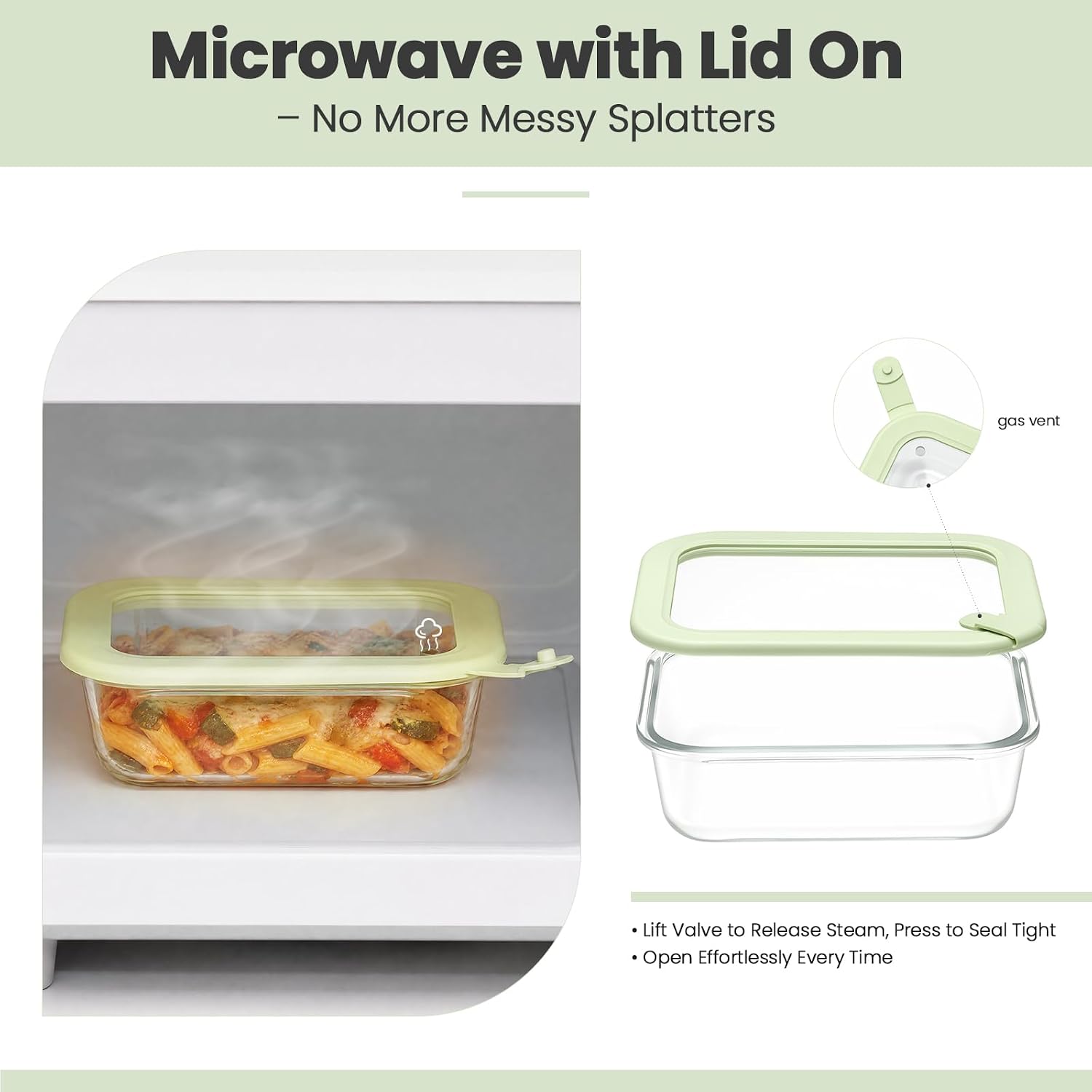 Glass Food Storage Containers with Glass Silicone Lids