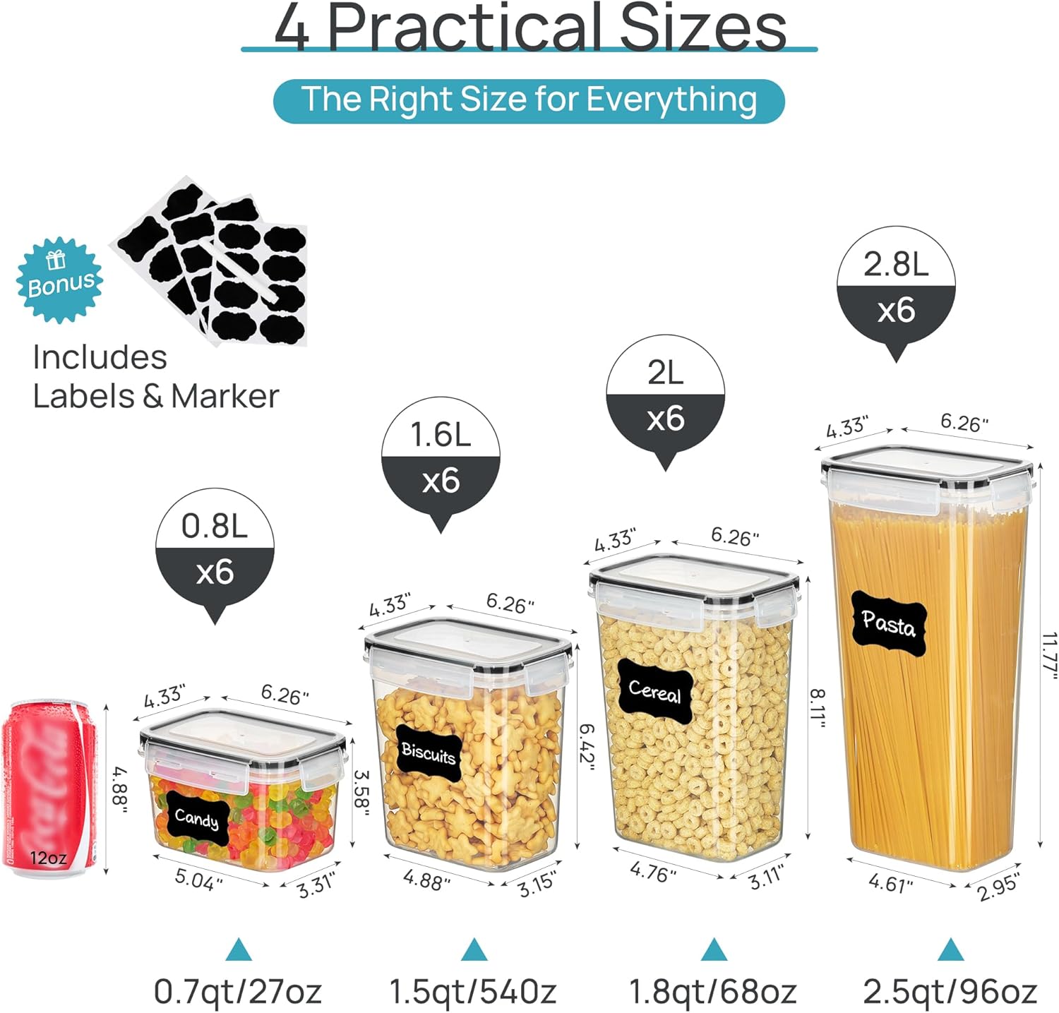 Airtight Food Storage Containers with Lids