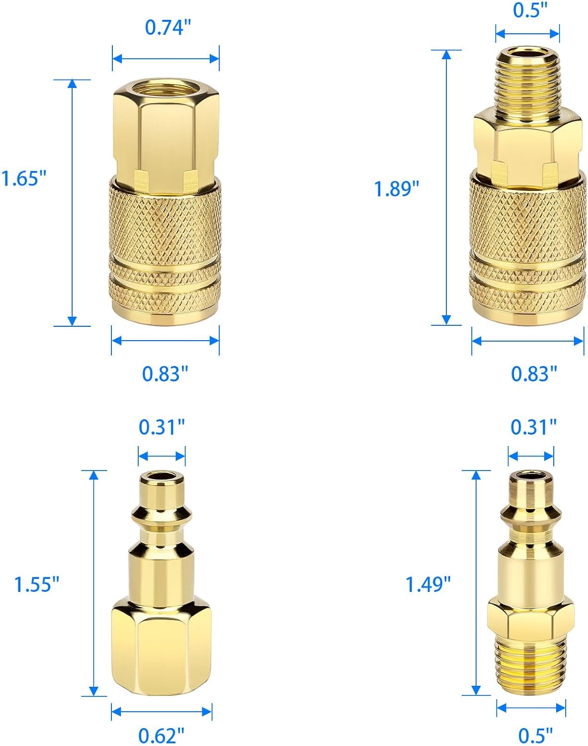 8 Pack Air Hose Fittings