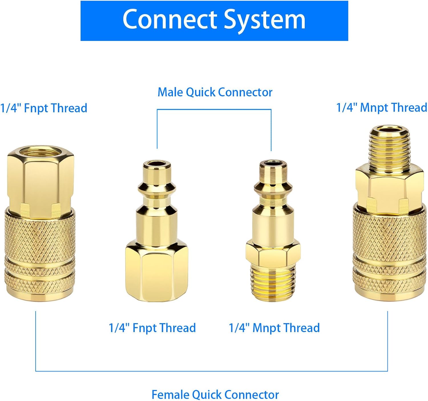 8 Pack Air Hose Fittings