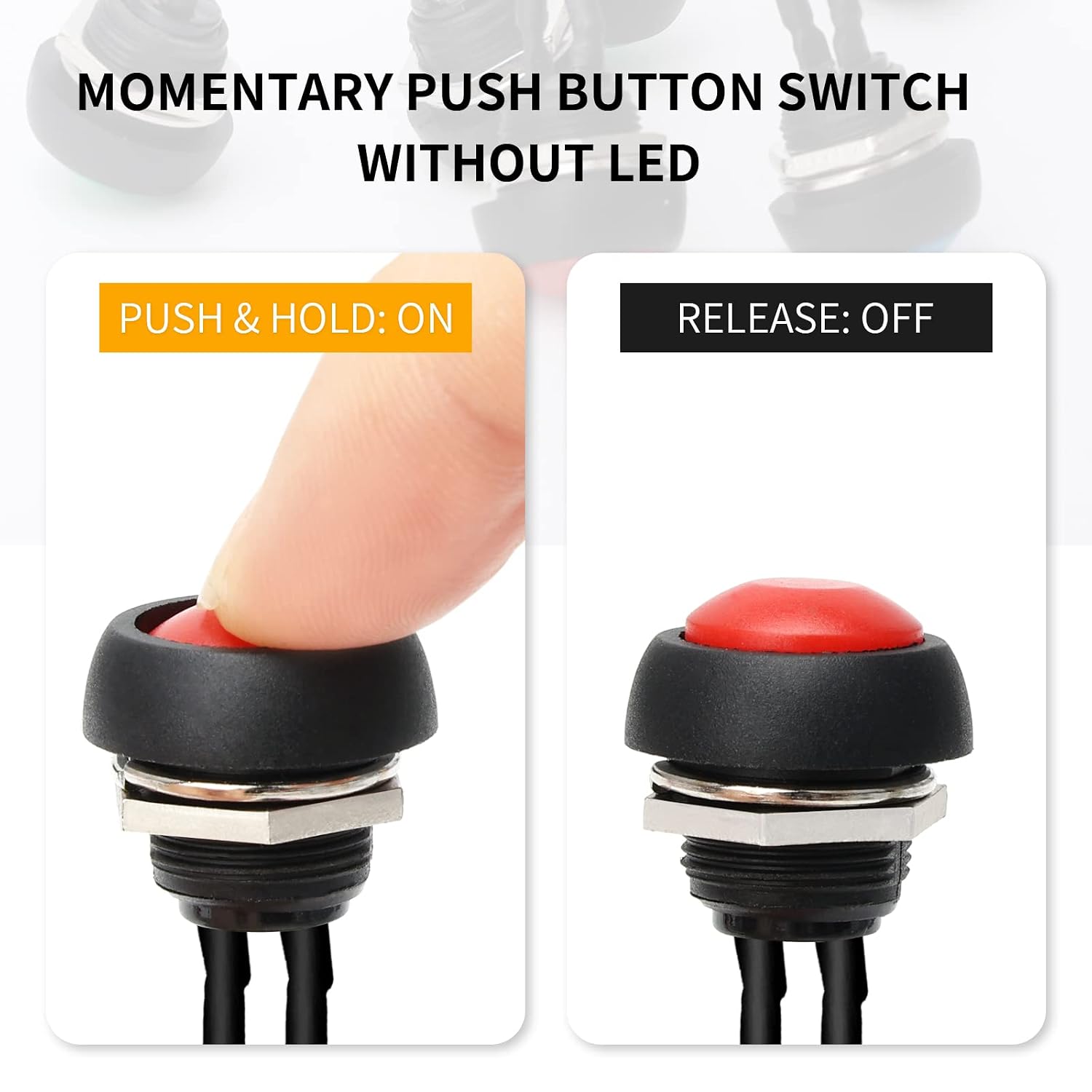 6PCS 12mm Momentary Push Button