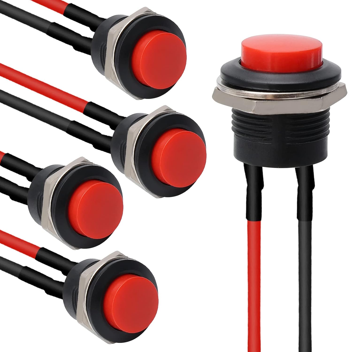 5PCS 16mm Round Momentary Push Button