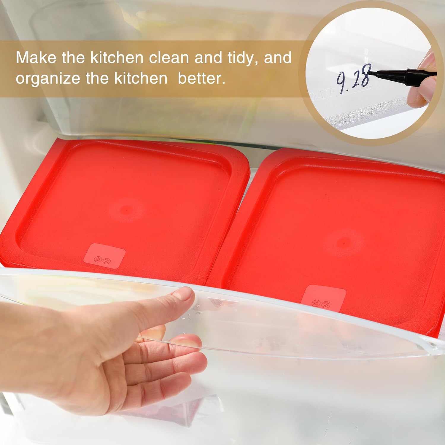 2 Pcs Square Clear Food Storage Container with Lid