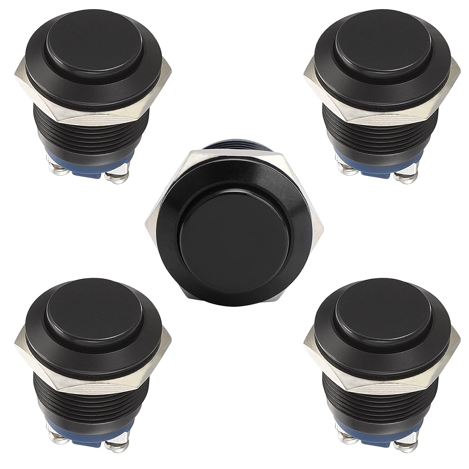 5pcs 19mm Momentary Push Button