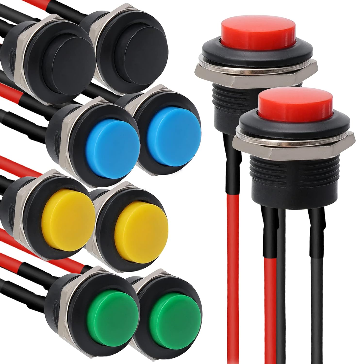 10PCS 16mm Round Momentary Push Button