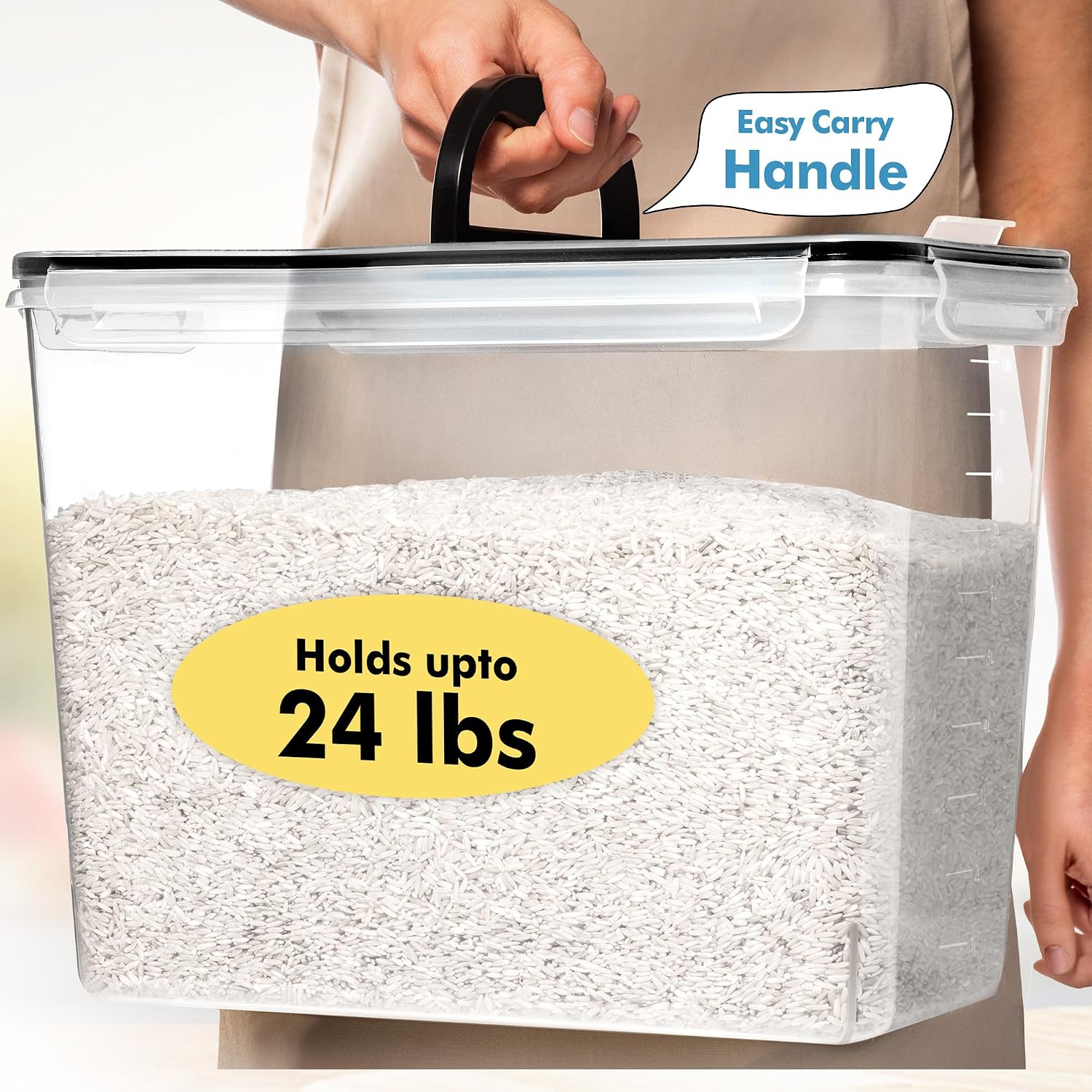 2 PC (11L | 372 oz) Flour Sugar Storage Containers with Spout Lid & Easy Carry Handle - BPA Free Extra Large Airtight Food Storage Containers with Lids - Rice Canisters Sets for Kitchen & Pantry