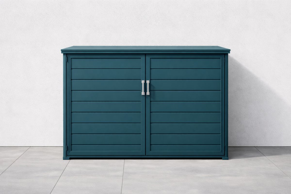 Metallschrank mit Doppeltür Blau 90x45x100 cm