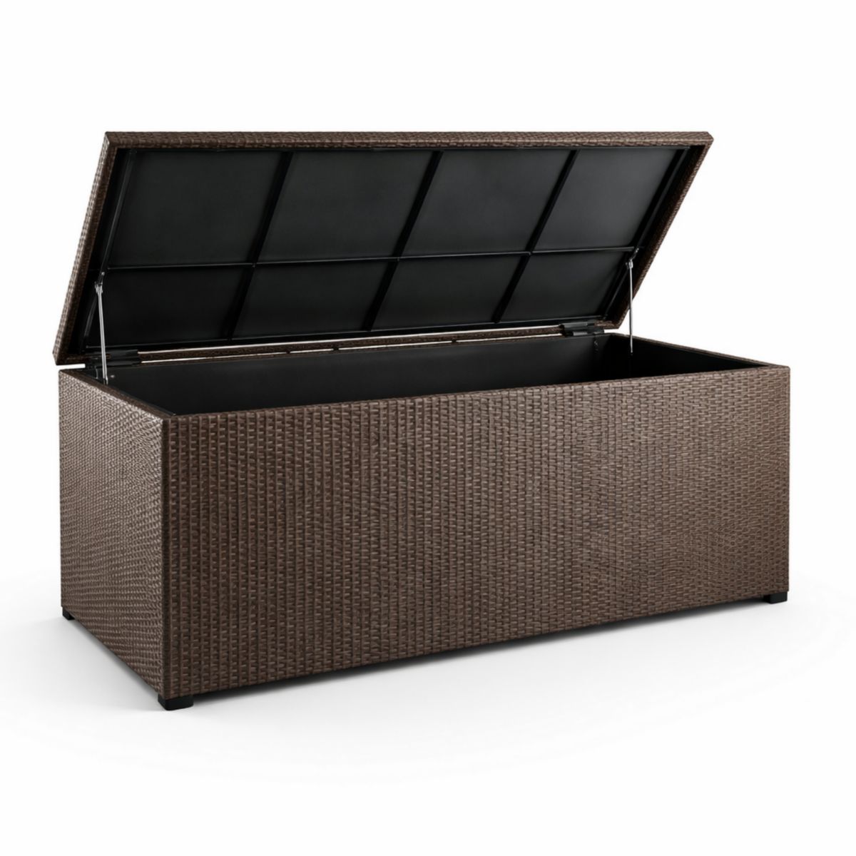 Garten Aufbewahrungsbox Rattanoptik 120cm Braun Kunststoff