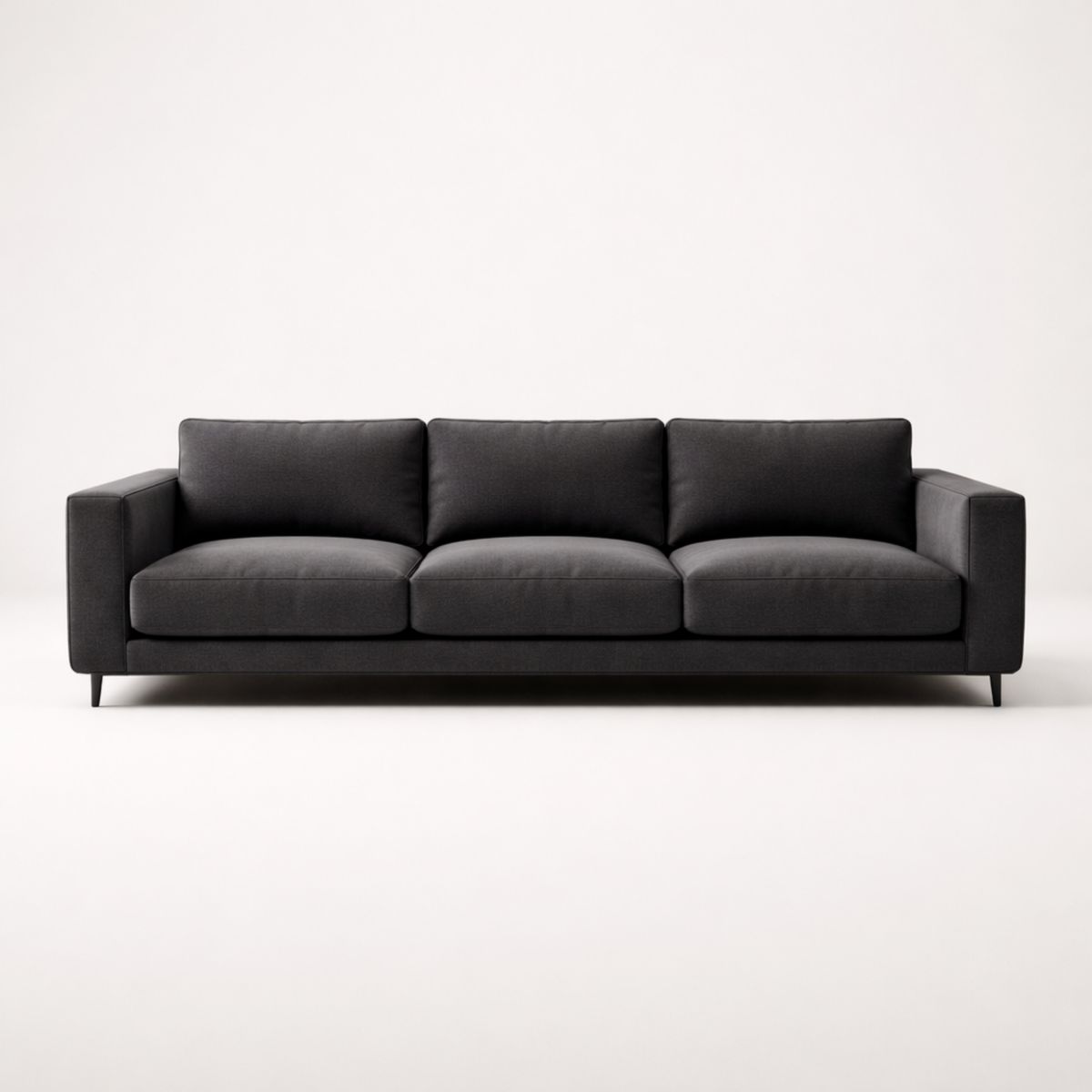 Dreisitzer Sofa aus Stoff in Dunkelgrau 200cm