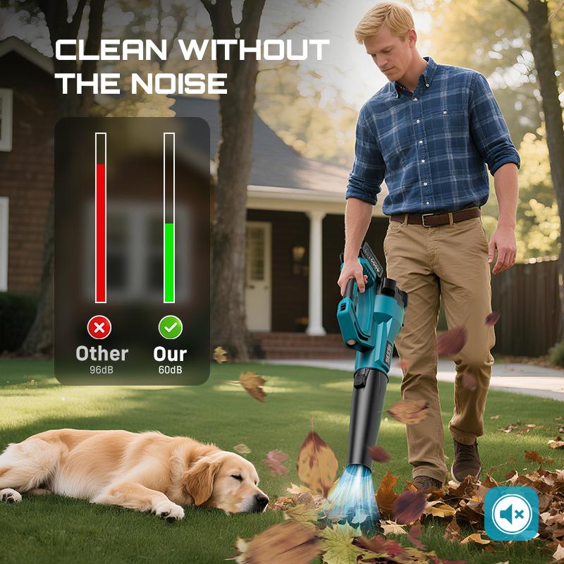 【FathersDay Gift】SEESII  Leaf Blower Cordless Electric Leaf Blower/Snow Blower  780CFM/440MPH Brushless Motor 2x4000mAh Batteries Handheld Snow Blower Variable Speed Control Turbo Button Electric Blower for Lawn Care Debris Dust Removal Outdoorfun