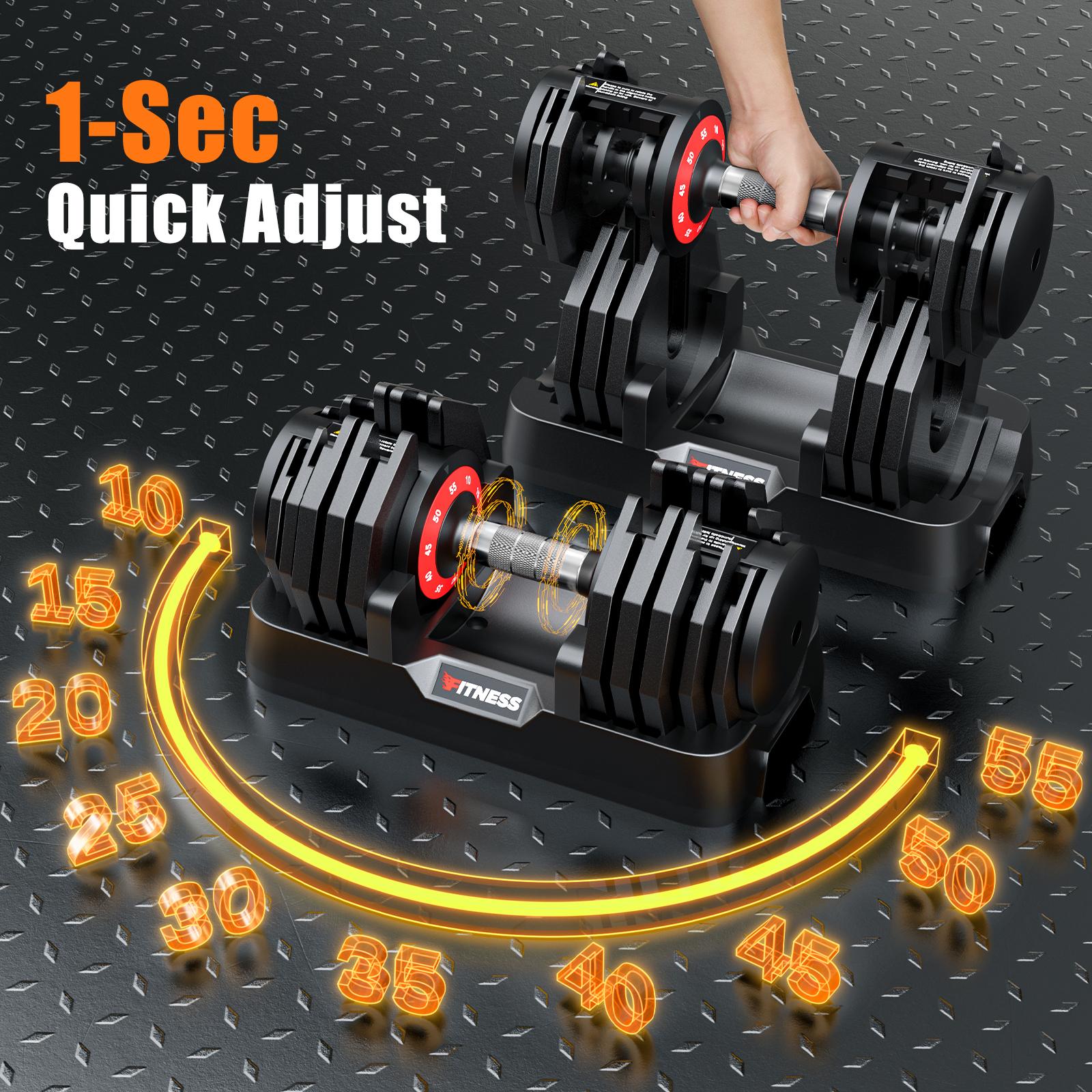 Bearbro 55lb/80lb Adjustable Dumbbells, 1-Sec Adjustable Weights Dumbbells , 5 in 1 Free Dumbbell with Anti-Slip Texture Handle, Weight Set For Home Gym Suit both Men and Women,dealsforyoudays Bearbro 55lb/80lb Adjustable Dumbbells, 1-Sec Adjustable Weights Dumbbells , 5 in 1 Free Dumbbell with Anti-Slip Texture Handle, Weight Set For Home Gym Suit both Men and Women,dealsforyoudays