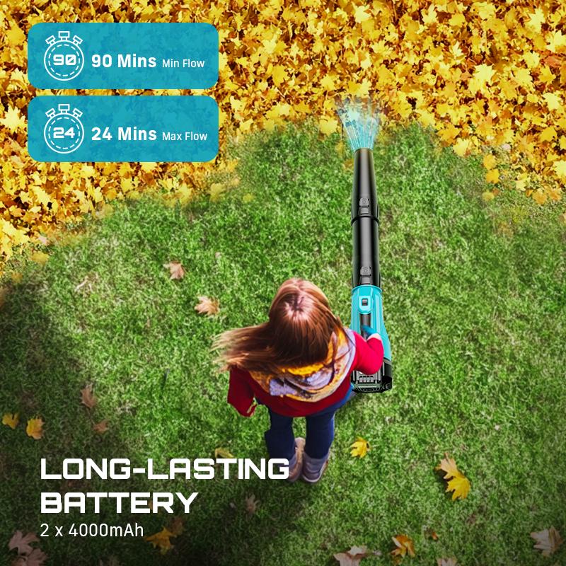 【FathersDay Gift】SEESII  Leaf Blower Cordless Electric Leaf Blower/Snow Blower  780CFM/440MPH Brushless Motor 2x4000mAh Batteries Handheld Snow Blower Variable Speed Control Turbo Button Electric Blower for Lawn Care Debris Dust Removal Outdoorfun
