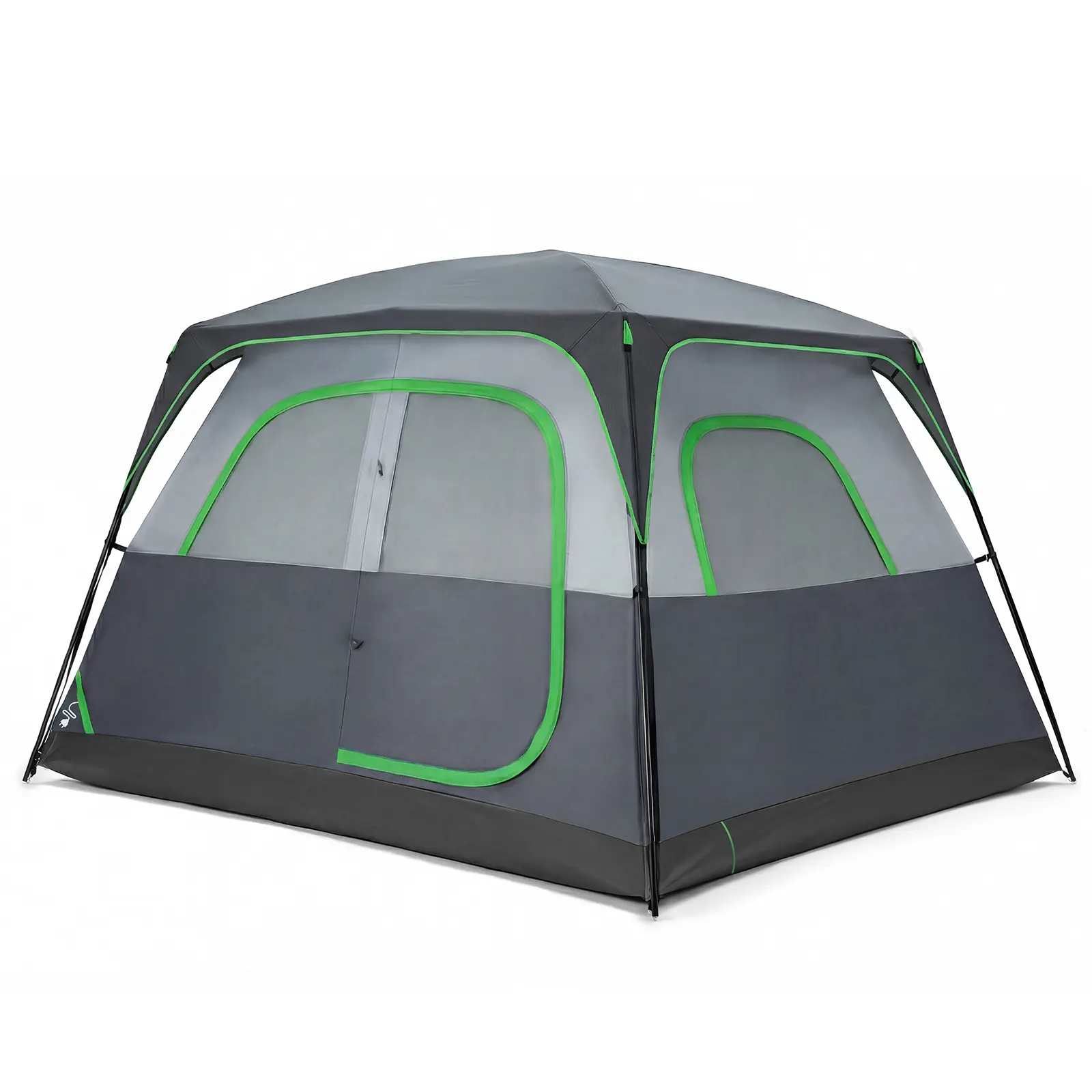 Tienda de campaña familiar para 6 personas, impermeable y resistente al viento, con amplio interior; tienda tipo cabaña de fácil montaje con ventanas de malla y claraboyas; tienda portátil para actividades al aire libre, acampada en coche, senderismo y pe