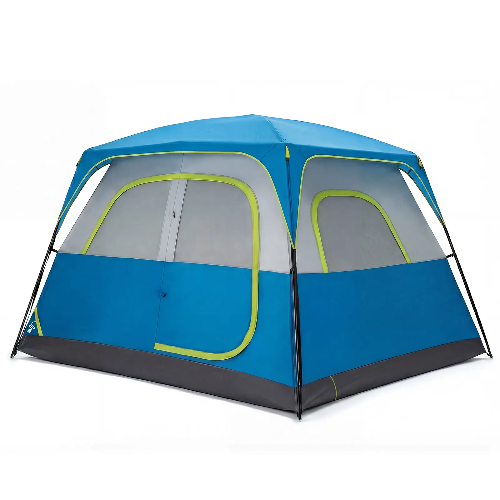 Tienda de campaña familiar para 6 personas, impermeable y resistente al viento, con amplio interior; tienda tipo cabaña de fácil montaje con ventanas de malla y claraboyas; tienda portátil para actividades al aire libre, acampada en coche, senderismo y pe