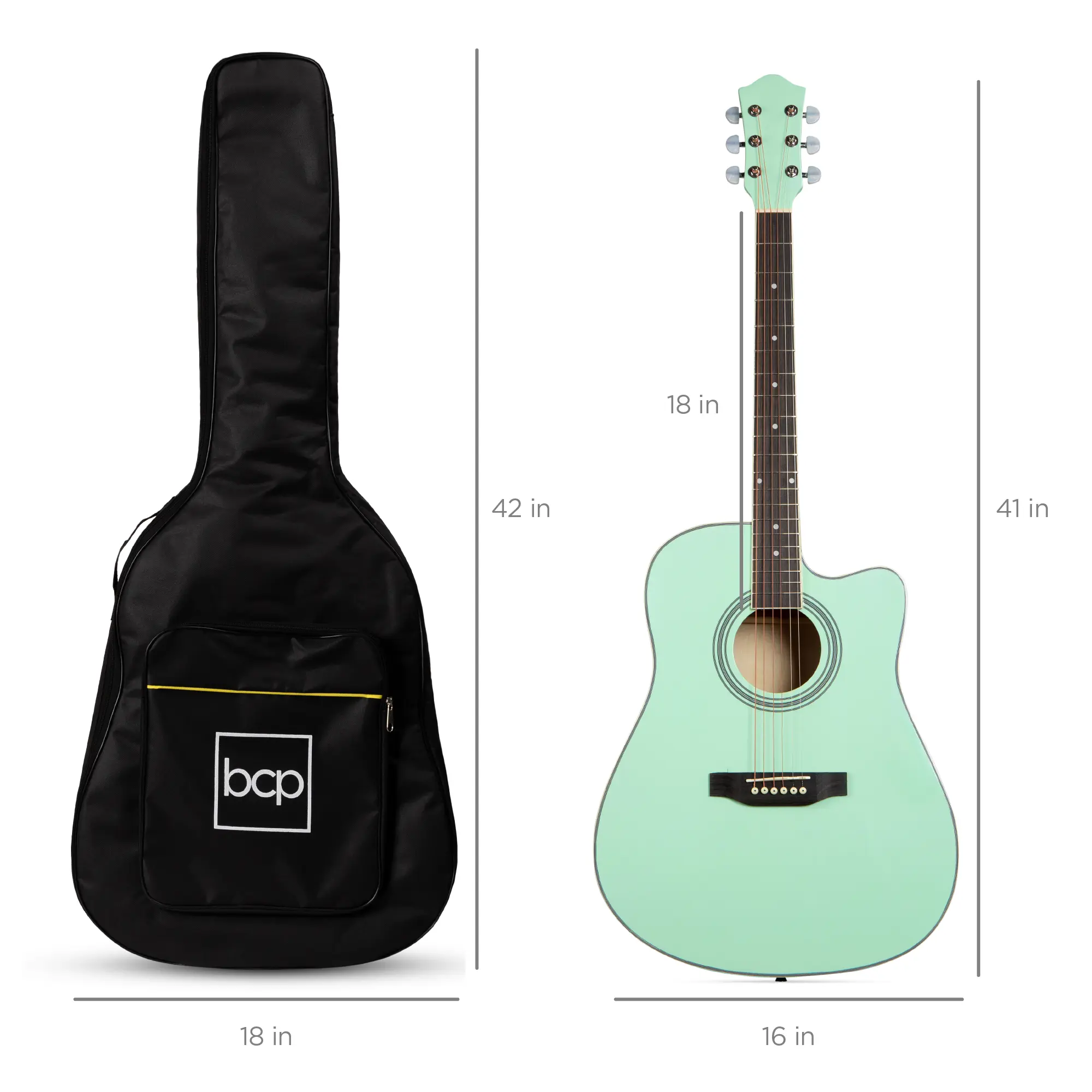 Best Choice Products 41in Full Size Beginner Acoustic Guitar Set with Case, Strap, Capo, Strings