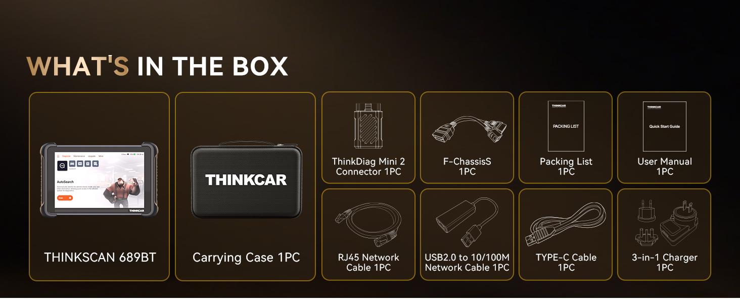 THINKCAR Lifetime Free Update Car OBD2 Scanner Tool, THINKSCAN 689BT All-System Automotive Diagnostic Tool, Bi-Directional OBD2 Scanner with ECU Coding, 35+ Services, FCA Autoauth, CANFD&DoIP，Bidirectional Scan Tool fathersdaygift